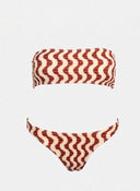 Σετ ruched μπικίνι με διχρωμία - Μπορντό - thefashionproject.gr - Modern ocean