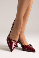 Slingback Kitten Heel TFP - Bordeaux Patent - thefashionproject.gr - TFP