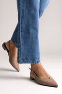Slingback Pointed Ballet Flats TFP - Taupe Suede - thefashionproject.gr - TFP