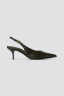 Stephan - Slingback Pumps Kitten Heel - Olive Matte