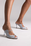 TFP Glitter Mules - Silver Glitter - thefashionproject.gr - TFP
