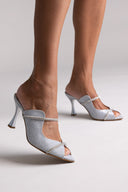 TFP Glitter Mules - Silver Glitter - thefashionproject.gr - TFP