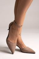 TFP Kitten Heel Pumps - Taupe Suede - thefashionproject.gr - TFP