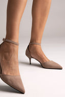 TFP Kitten Heel Pumps - Taupe Suede - thefashionproject.gr - TFP