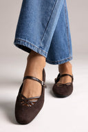 TFP Mary Jane Ballet Flats - Brown Suede - thefashionproject.gr - TFP