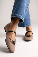 TFP Mary Jane Ballet Flats - Taupe Suede - thefashionproject.gr - TFP