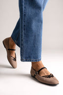 TFP Mary Jane Ballet Flats - Taupe Suede - thefashionproject.gr - TFP