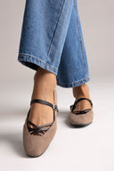 TFP Mary Jane Ballet Flats - Taupe Suede - thefashionproject.gr - TFP