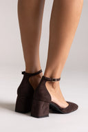 TFP Open Side Pumps - Brown Suede - thefashionproject.gr - TFP