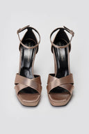 TFP Platform Sandals - Sand Satin - thefashionproject.gr - TFP