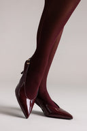 TFP Slingback Pumps Kitten Heel - Bordeaux Patent - thefashionproject.gr - TFP