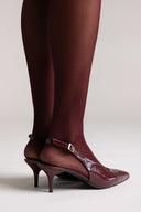 TFP Slingback Pumps Kitten Heel - Bordeaux Patent - thefashionproject.gr - TFP