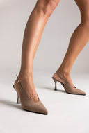 TFP Slingback Pumps - Taupe Suede - thefashionproject.gr - TFP