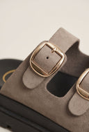 Leather Flatform Sandals Three Straps - Taupe-Flatform Sandals, Leather Sandals, Sandals, Shoes, TFP Collection, Women’s Collection, All, Summer Shoes Sale, Summer Sandals Sale, Sales, All but outlet, Shoes Sales, Recommended products (Seguno), Gifts 50€ & Under, The Fashion Edit, Leather Shoes, SS 2026 Collection, TFP/Estil, Sandals New & Selected, Sandals SALE