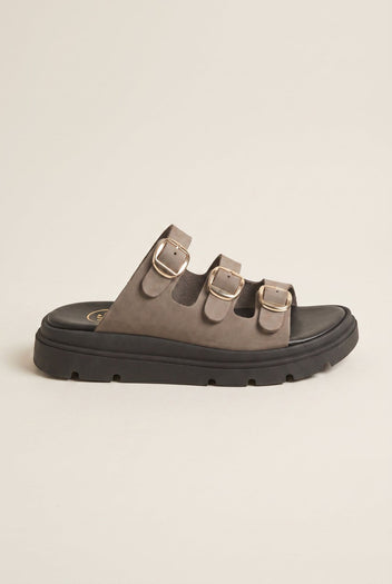 Leather Flatform Sandals Three Straps - Taupe-Flatform Sandals, Leather Sandals, Sandals, Shoes, TFP Collection, Women’s Collection, All, Summer Shoes Sale, Summer Sandals Sale, Sales, All but outlet, Shoes Sales, Recommended products (Seguno), Gifts 50€ & Under, The Fashion Edit, Leather Shoes, SS 2026 Collection, TFP/Estil, Sandals New & Selected, Sandals SALE