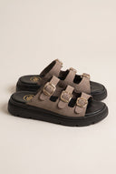 Leather Flatform Sandals Three Straps - Taupe-Flatform Sandals, Leather Sandals, Sandals, Shoes, TFP Collection, Women’s Collection, All, Summer Shoes Sale, Summer Sandals Sale, Sales, All but outlet, Shoes Sales, Recommended products (Seguno), Gifts 50€ & Under, The Fashion Edit, Leather Shoes, SS 2026 Collection, TFP/Estil, Sandals New & Selected, Sandals SALE