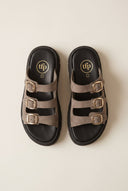 Leather Flatform Sandals Three Straps - Taupe-Flatform Sandals, Leather Sandals, Sandals, Shoes, TFP Collection, Women’s Collection, All, Summer Shoes Sale, Summer Sandals Sale, Sales, All but outlet, Shoes Sales, Recommended products (Seguno), Gifts 50€ & Under, The Fashion Edit, Leather Shoes, SS 2026 Collection, TFP/Estil, Sandals New & Selected, Sandals SALE