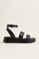 Leather Flatform Sandals with Two Bands - Black-Flatform Sandals, Leather Sandals, Sandals, Shoes, TFP Collection, Women’s Collection, All, Summer Shoes Sale, Summer Sandals Sale, Sales, All but outlet, Editor’s Choice, Shoes Sales, Gifts 70€ & Under, The Fashion Edit, Leather Shoes, SS 2026 Collection, TFP/Estil, Sandals New & Selected, Sandals SALE, Flatform SALE