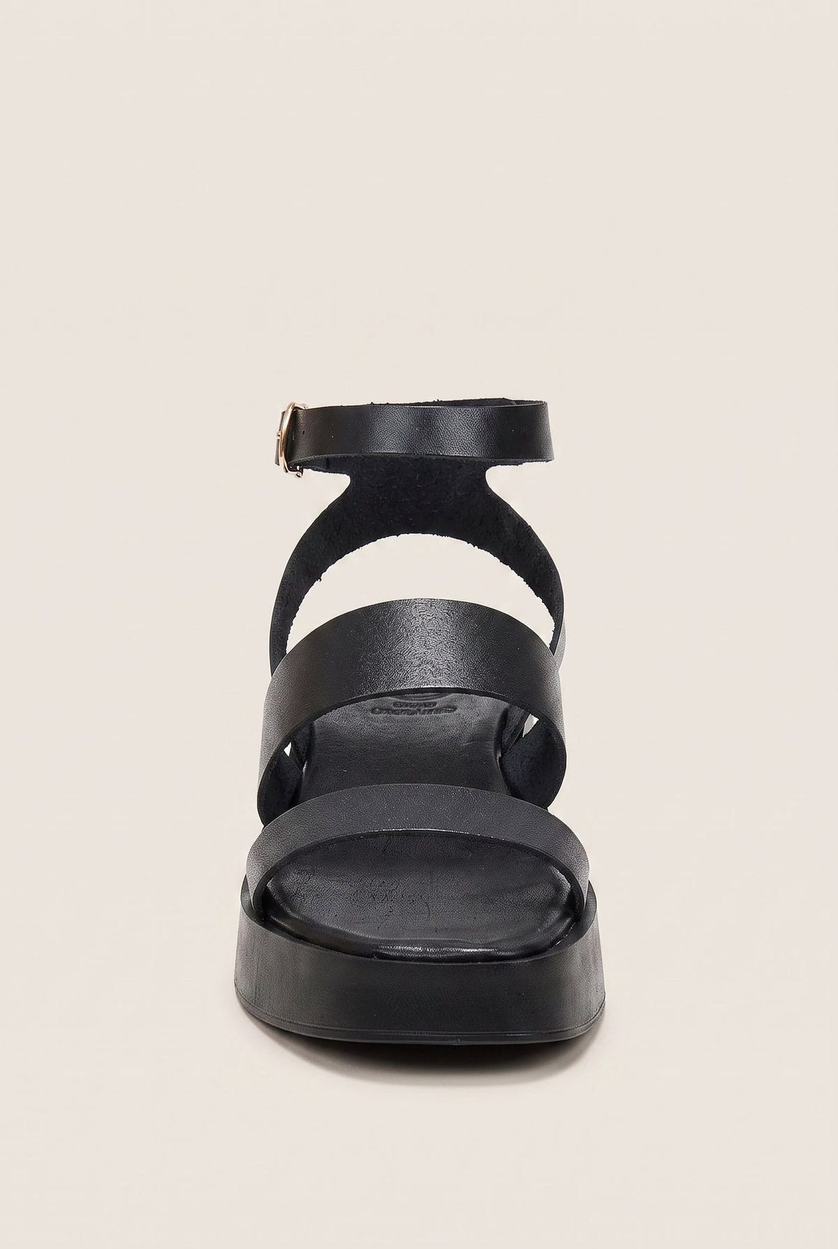 Leather Flatform Sandals with Two Bands - Black-Flatform Sandals, Leather Sandals, Sandals, Shoes, TFP Collection, Women’s Collection, All, Summer Shoes Sale, Summer Sandals Sale, Sales, All but outlet, Editor’s Choice, Shoes Sales, Gifts 70€ & Under, The Fashion Edit, Leather Shoes, SS 2026 Collection, TFP/Estil, Sandals New & Selected, Sandals SALE, Flatform SALE