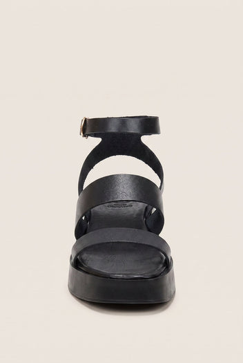Leather Flatform Sandals with Two Bands - Black-Flatform Sandals, Leather Sandals, Sandals, Shoes, TFP Collection, Women’s Collection, All, Summer Shoes Sale, Summer Sandals Sale, Sales, All but outlet, Editor’s Choice, Shoes Sales, Gifts 70€ & Under, The Fashion Edit, Leather Shoes, SS 2026 Collection, TFP/Estil, Sandals New & Selected, Sandals SALE, Flatform SALE
