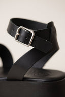 Leather Flatform Sandals with Two Bands - Black-Flatform Sandals, Leather Sandals, Sandals, Shoes, TFP Collection, Women’s Collection, All, Summer Shoes Sale, Summer Sandals Sale, Sales, All but outlet, Editor’s Choice, Shoes Sales, Gifts 70€ & Under, The Fashion Edit, Leather Shoes, SS 2026 Collection, TFP/Estil, Sandals New & Selected, Sandals SALE, Flatform SALE