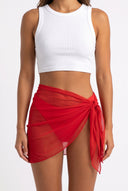 Mini Pareo with Side Tie - Red