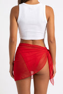 Mini Pareo with Side Tie - Red