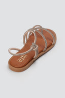 Rhinestone Sandals - Copper-Rhinestone Sandals - Copper