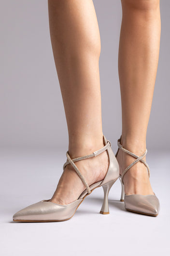 Pointed Toe Pumps - Sand Matte