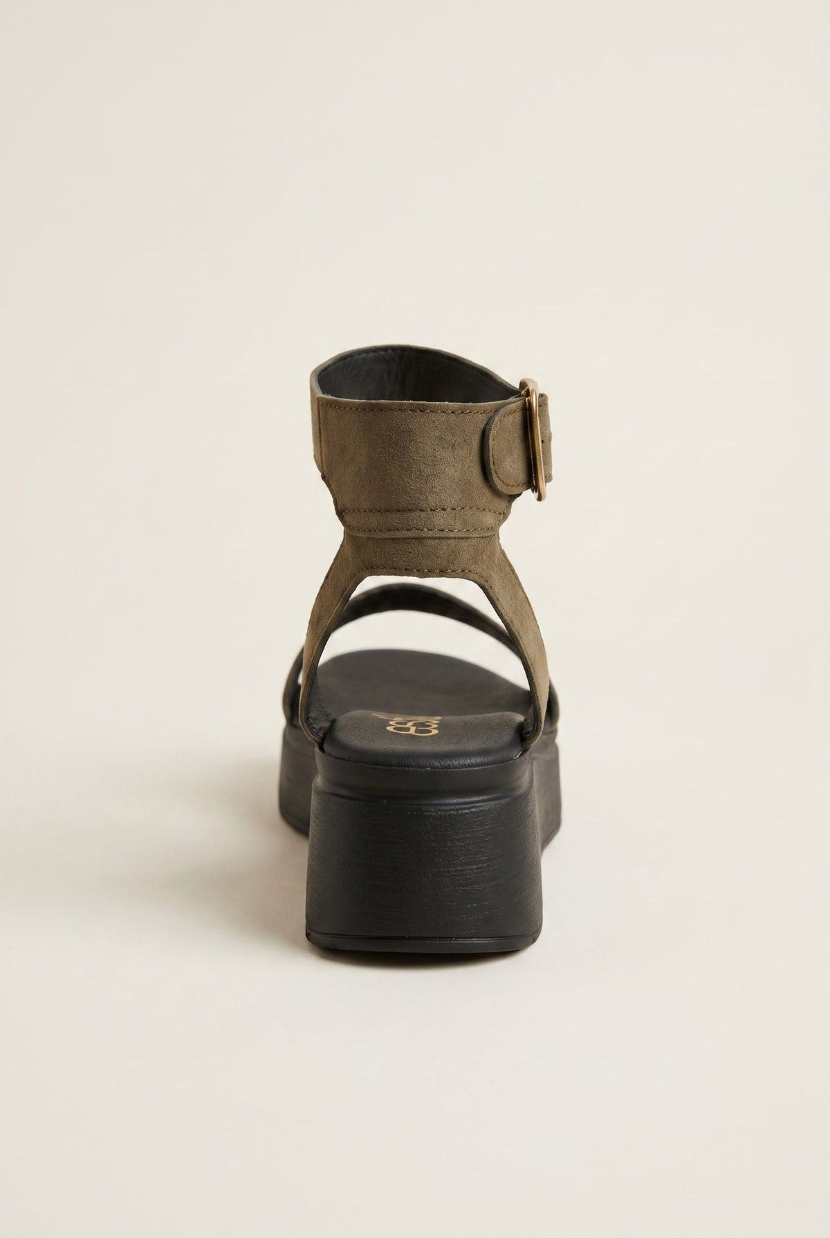 Suede Flatform Sandals - Olive Suede