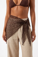 Lace Sheer Sarong - Brown