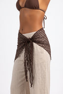Lace Sheer Sarong - Brown