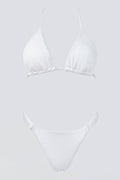 Bikini Set with Embossed Design - White-Bikini Set with Embossed Design - White