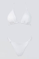 Bikini Set with Embossed Design - White-Bikini Set with Embossed Design - White