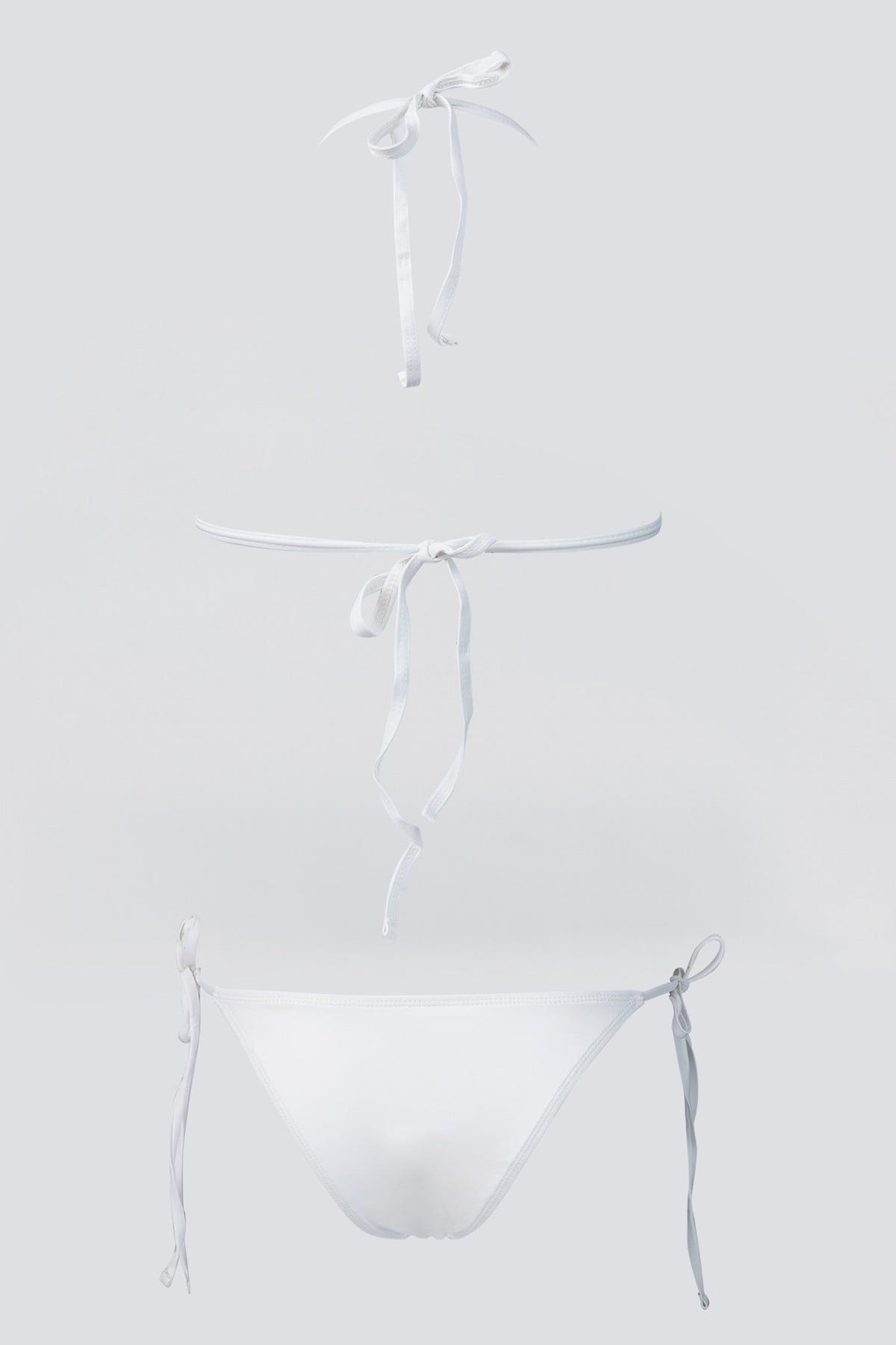 Bikini Set with Embossed Design - White-Bikini Set with Embossed Design - White