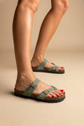 Leather Anatomical Sandals - Green