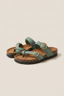 Leather Anatomical Sandals - Green