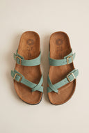 Leather Anatomical Sandals - Green