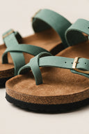 Leather Anatomical Sandals - Green