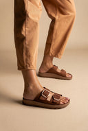 Leather Sandals with Buckles - Brown Suede-Comfort Sandals, Leather Sandals, Sandals, Shoes, Fantasy Sandals, Women’s Collection, All, Summer Shoes Sale, Summer Sandals Sale, Sales, All but outlet, Editor’s Choice, Shoes Sales, Recommended products (Seguno), Gifts 50€ & Under, The Fashion Edit, Leather Shoes, SS 2026 Collection, Sandals New & Selected, Spring/Summer Collection, Sandals SALE