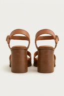 Leather Sandals with Ankle Strap - Tan-Heeled Sandals, Block Heel Sandals, High Heel Sandals, Shoes, Ragazza, Women’s Collection, All, Summer Shoes Sale, Sales, All but outlet, Last Pieces Shoes, Editor’s Choice, Shoes Sales, Recommended products (Seguno), Gifts 70€ & Under, Last Pieces, Leather Shoes, SS 2026 Collection, Spring/Summer Collection, Ragazza New & Selected, Heeled Sandals SALE