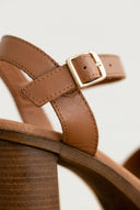 Leather Sandals with Ankle Strap - Tan-Heeled Sandals, Block Heel Sandals, High Heel Sandals, Shoes, Ragazza, Women’s Collection, All, Summer Shoes Sale, Sales, All but outlet, Last Pieces Shoes, Editor’s Choice, Shoes Sales, Recommended products (Seguno), Gifts 70€ & Under, Last Pieces, Leather Shoes, SS 2026 Collection, Spring/Summer Collection, Ragazza New & Selected, Heeled Sandals SALE