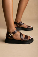 Platform Sandals - Brown Matte