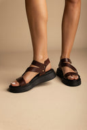Platform Sandals - Brown Matte