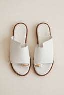 Leather Sandals with Rhinestones - White Matte-Embellished Sandals, Leather Sandals, Sandals, Shoes, TFP Collection, Women’s Collection, All, Summer Shoes Sale, Summer Sandals Sale, Sales, All but outlet, Last Pieces Shoes, Editor’s Choice, Shoes Sales, Recommended products (Seguno), Gifts 50€ & Under, The Fashion Edit, Last Pieces, Leather Shoes, SS 2026 Collection, TFP/Estil, Sandals New & Selected, Sandals SALE