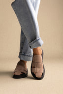 Mules Flatform en daim - Stone