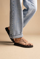 Veloursleder Flatform Clogs – Stone