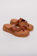 Σανδάλια δερμάτινα με περαστή φάσα Tfp - Ταμπά