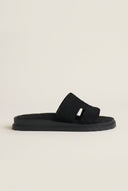 Suede Sandals with Cutouts - Black-Suede Sandals with Cutouts - Black