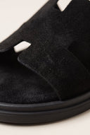 Suede Sandals with Cutouts - Black-Best Sellers, Leather Sandals, Sandals, Shoes, Estil, Women’s Collection, Slides, All, Best Seller Shoes, Summer Shoes Sale, Summer Sandals Sale, Sales, All but outlet, Editor’s Choice, Shoes Sales, Trending Now, Recommended products (Seguno), Gifts 50€ & Under, The Fashion Edit, Leather Shoes, SS 2026 Collection, TFP/Estil, Sandals New & Selected, Sandals SALE, TEST — Best Sellers (Mini-PDP copy, not published)